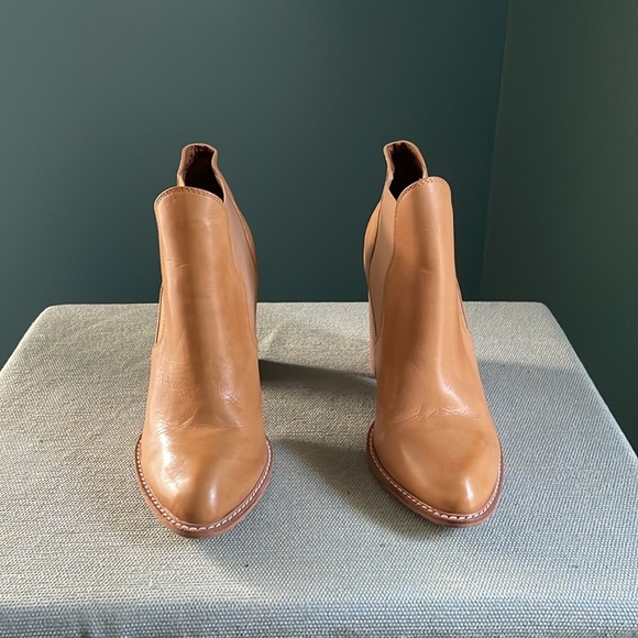 Tan Leather Ankle Boots - Picture 2 of 10